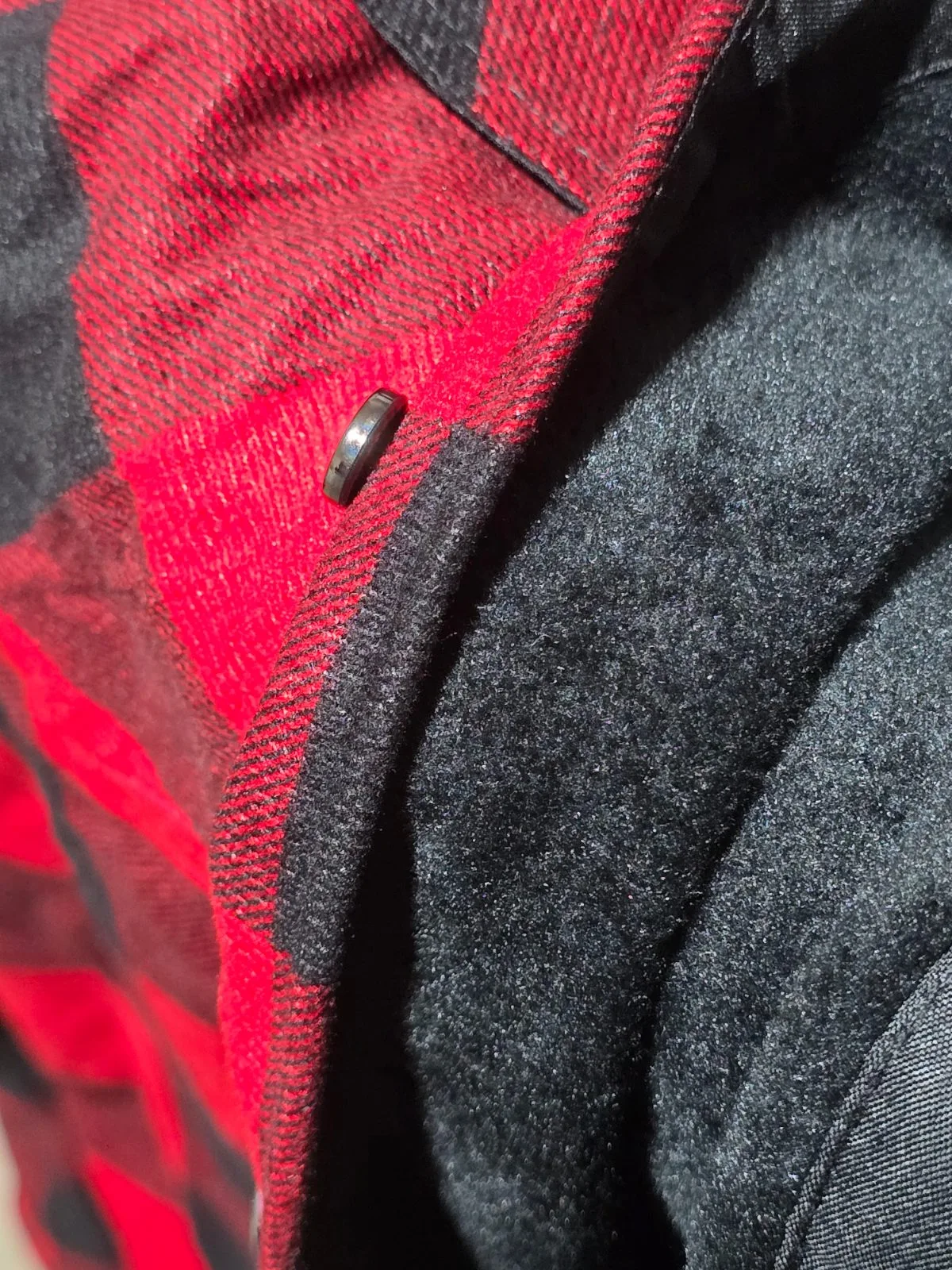 Men's Red & Black Buffalo Plaid Hooded Fleece-Lined Jacket | size L — photo 3