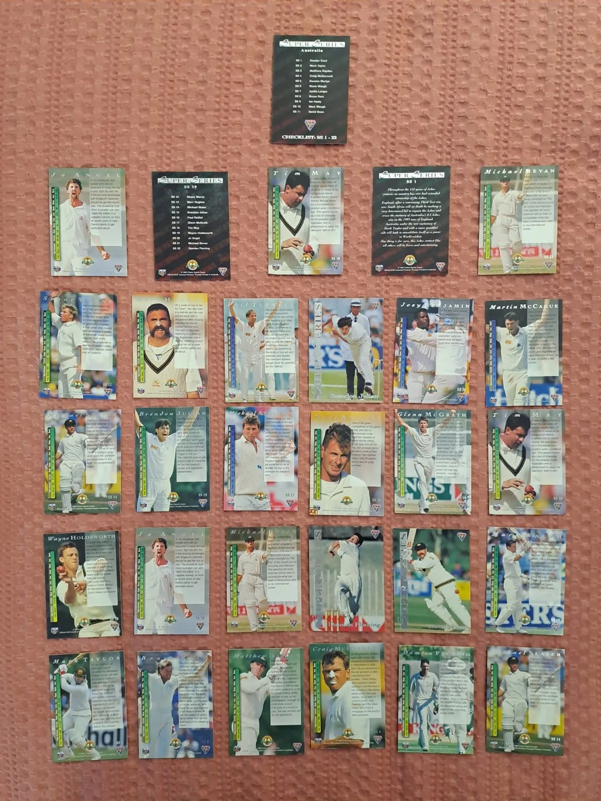 1994/95 Futera Cricket Super Series trading card set – SS1 through SS40. — photo 3