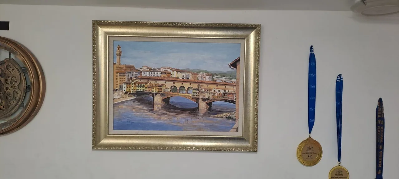 Original B. Cerutti Felugo Italian Painting – Ponte Vecchio Florence – Signed & — photo 6