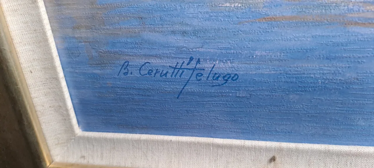 Original B. Cerutti Felugo Italian Painting – Ponte Vecchio Florence – Signed & — photo 3
