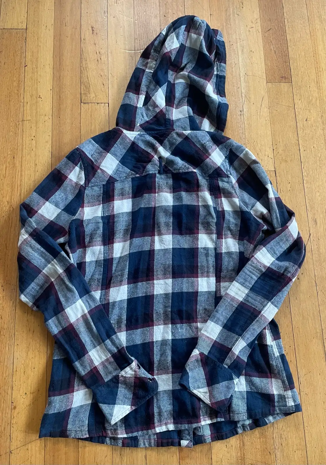 Hurley plaid flannel button up hooded shirt, size L – photo 5