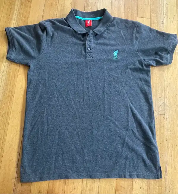Liverpool FC grey polo shirt, size L