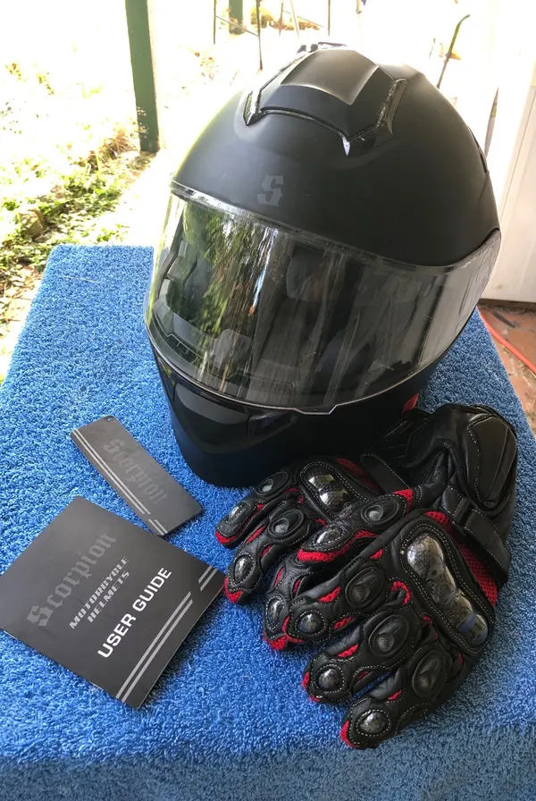 Scorpion motor cycle Helmut. With tags.