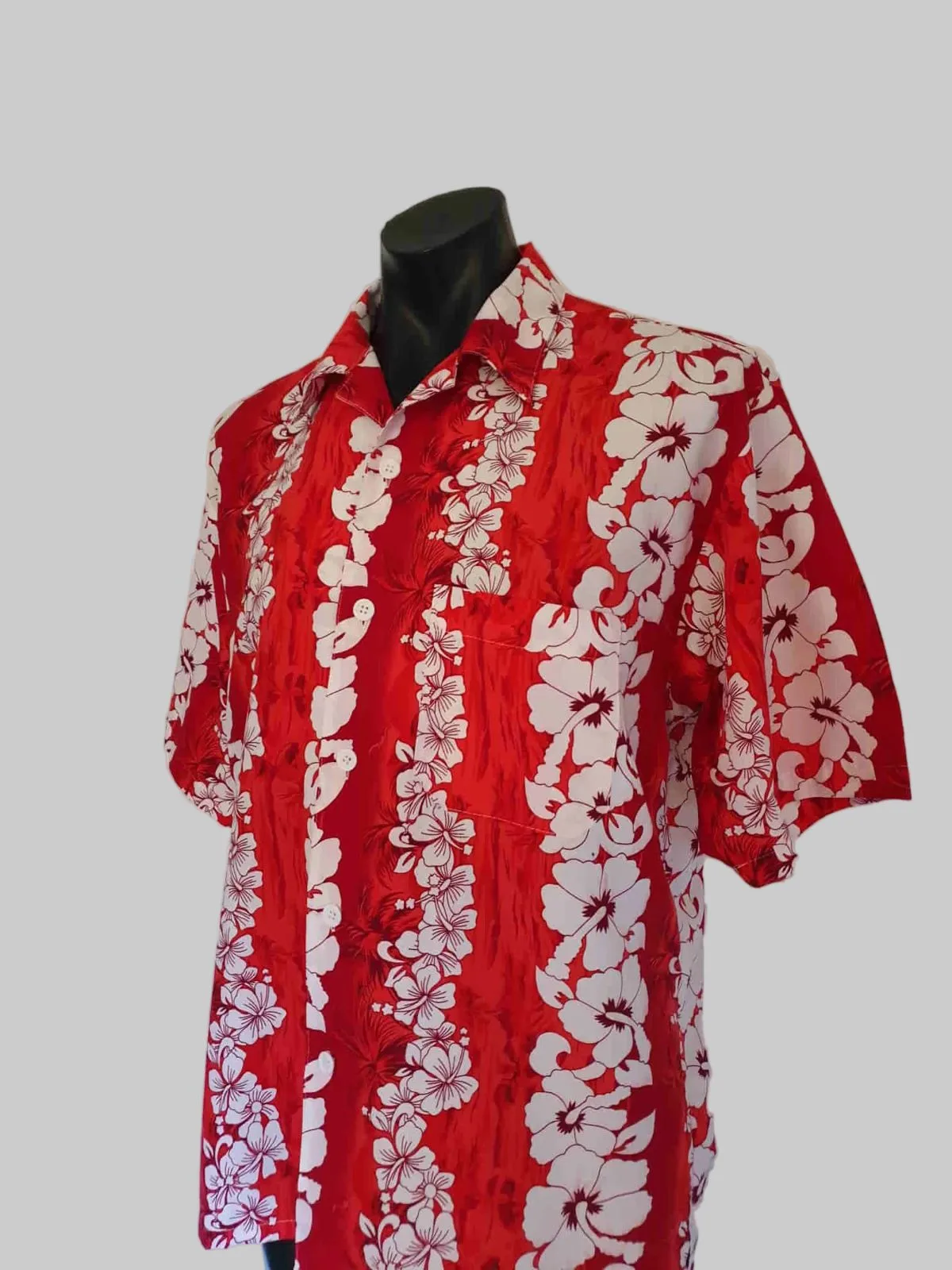 Vintage Red Hawaiian Shirt With Hibiscus Flowers - XL — photo 2