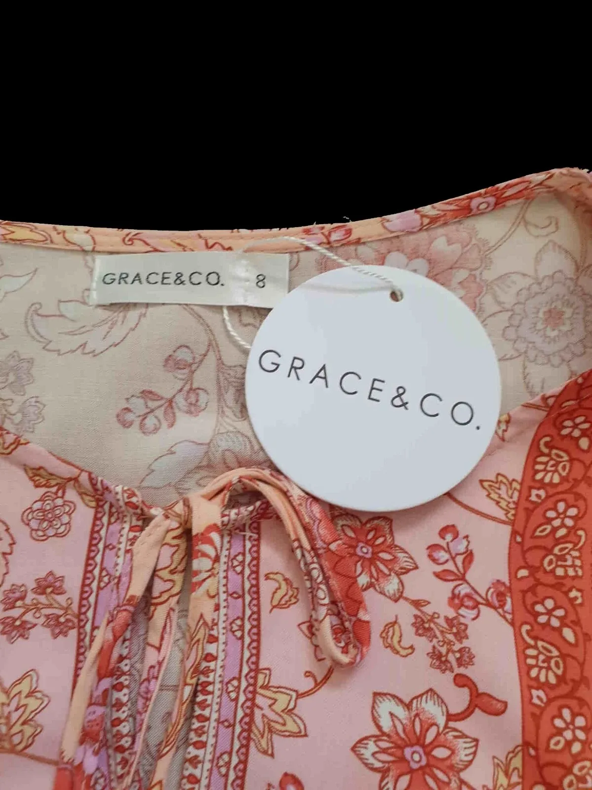 Pink Floral Top by Grace & Co. - Size 8 - New With Tags — photo 6