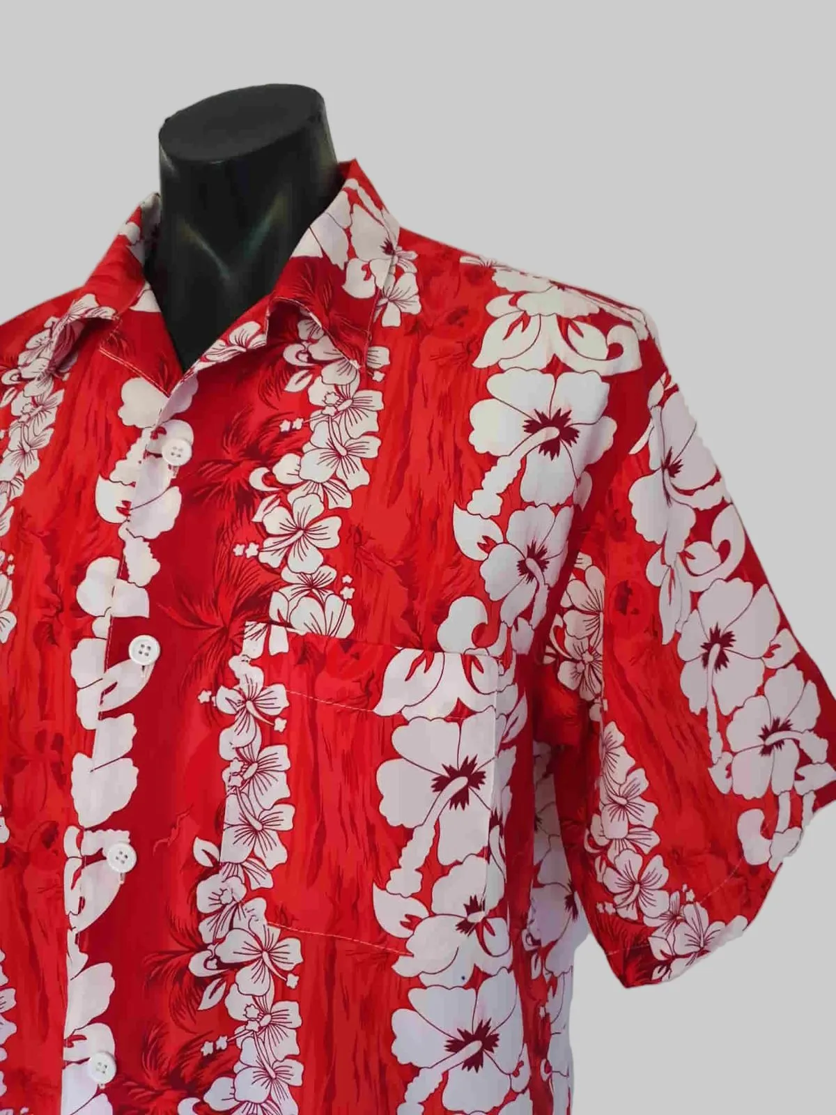 Vintage Red Hawaiian Shirt With Hibiscus Flowers - XL — photo 4