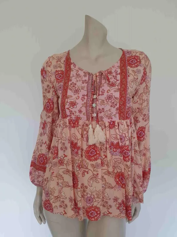 Pink Floral Top by Grace & Co. - Size 8 - New With Tags