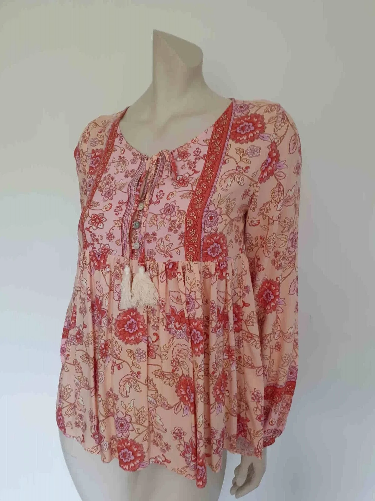 Pink Floral Top by Grace & Co. - Size 8 - New With Tags — photo 3