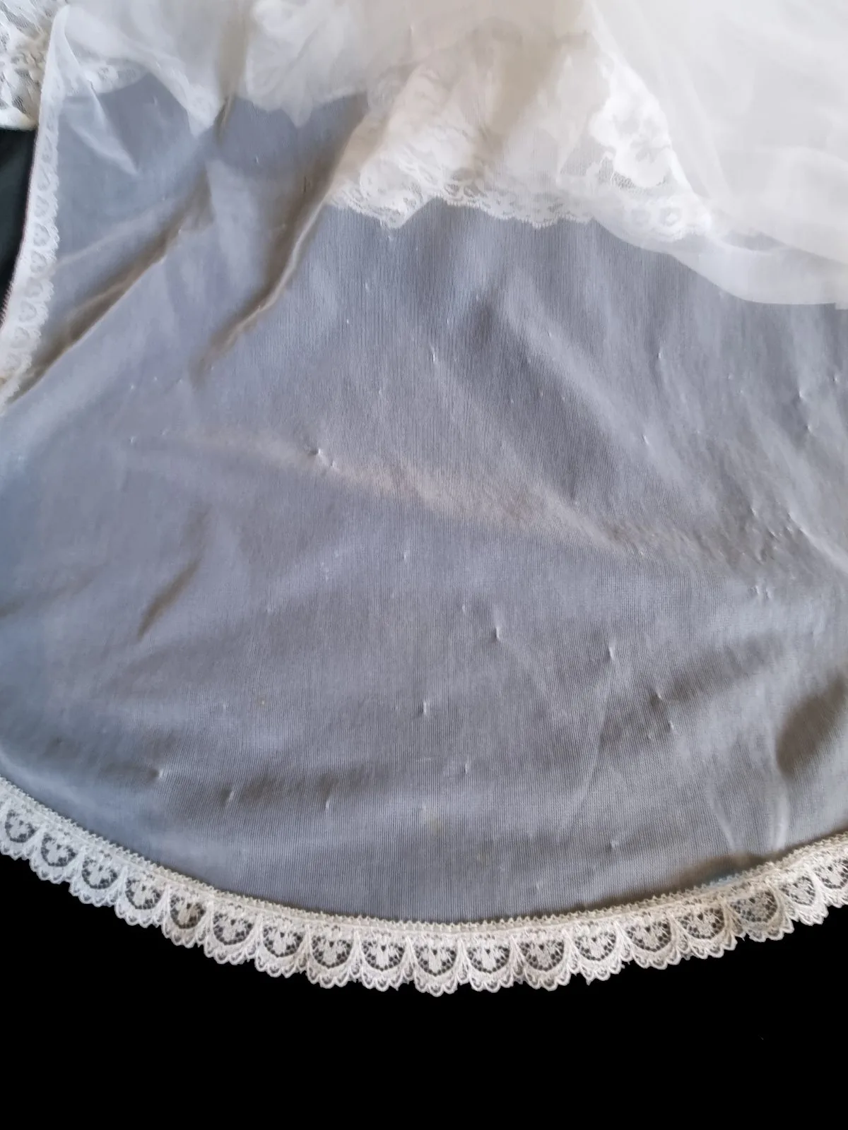 Sheer White Mini Robe With Lacy Flutter Sleeves by Delicates - M — photo 8