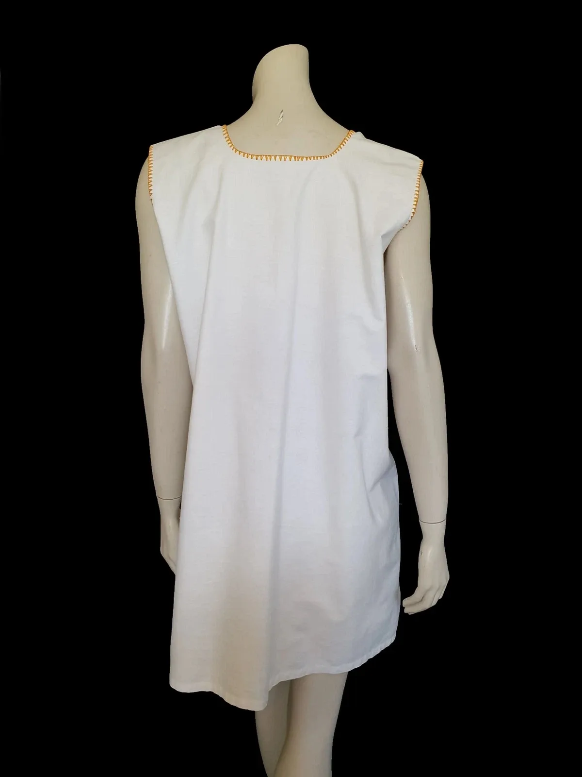 Vintage Embroidered Linen Chemise, Shift - M — photo 5