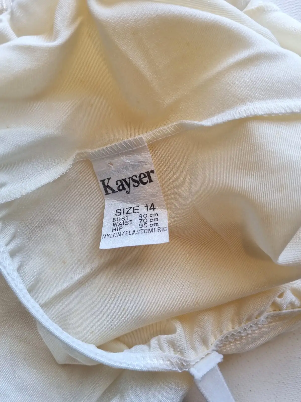 1980s Vintage Cream and White Teddy, Bodysuit, by Kayser - S to M – photo 8