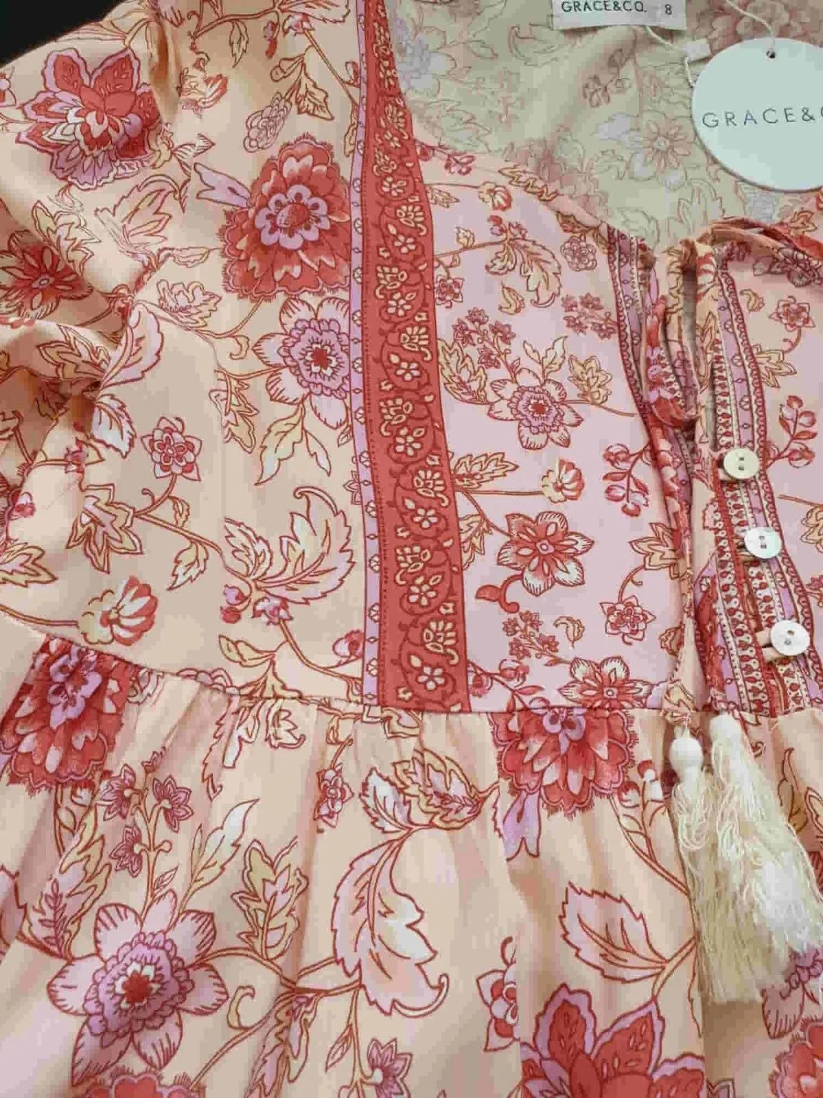 Pink Floral Top by Grace & Co. - Size 8 - New With Tags — photo 5