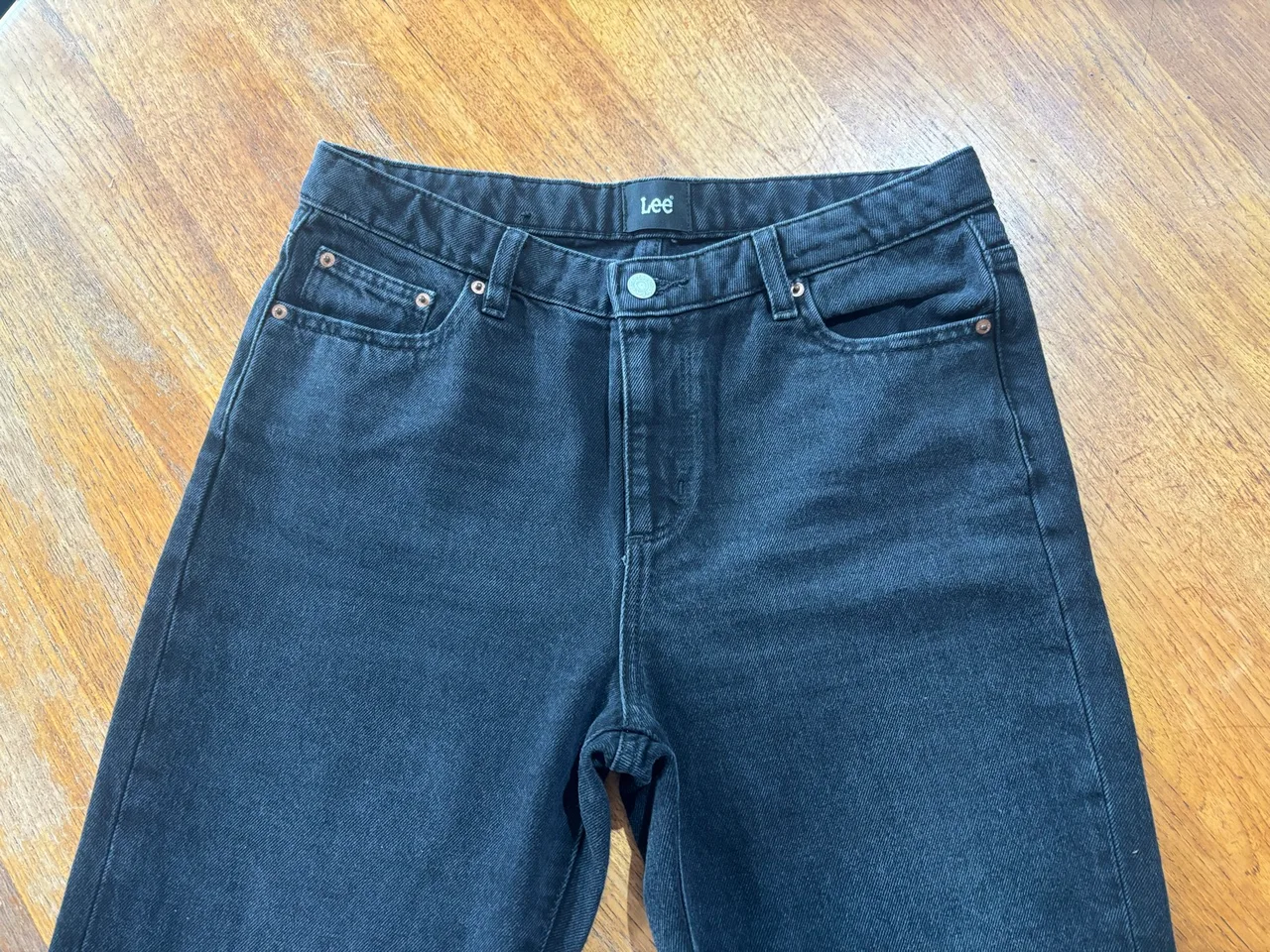 Lee Mid Slim Straight Ladies Jeans Black Drift Wash Size 12 – photo 5