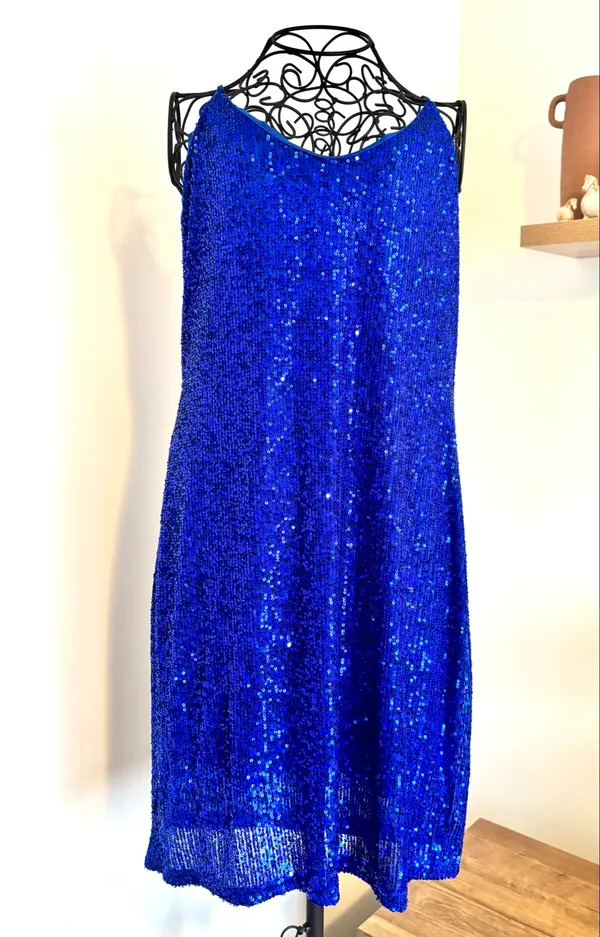 Cobalt Blue Sequin Mini Dress