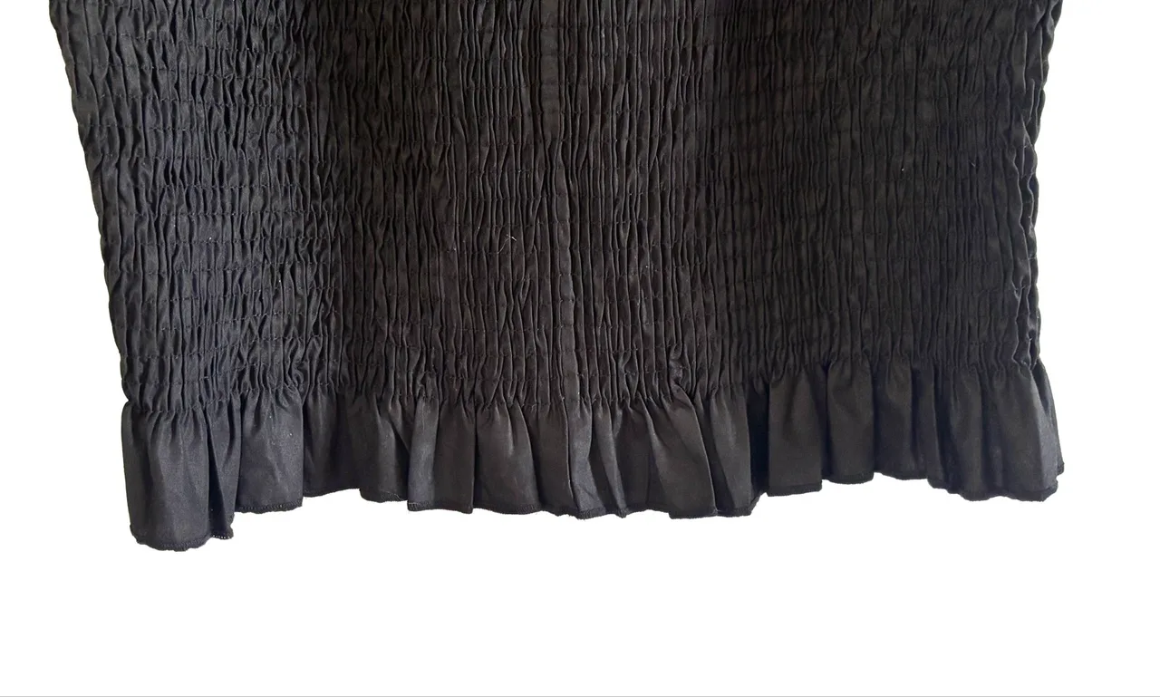 SNDYS Black Shirred Strappy Midi Dress. — photo 4