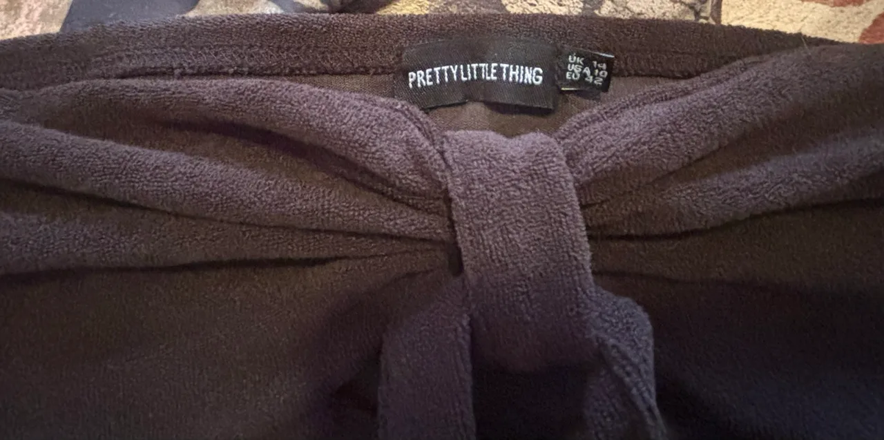 PrettyLittleThing Chocolate Brown Terry Towelling Halter Maxi Dress – photo 6