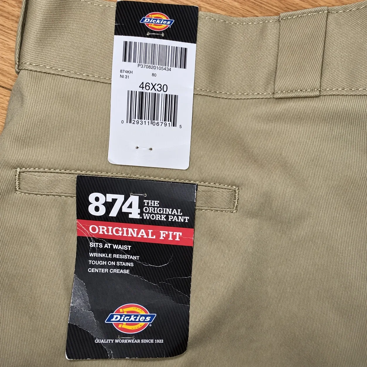 Dickies 874 Original Fit Khaki Work Pants Mens W46 L30 – photo 6