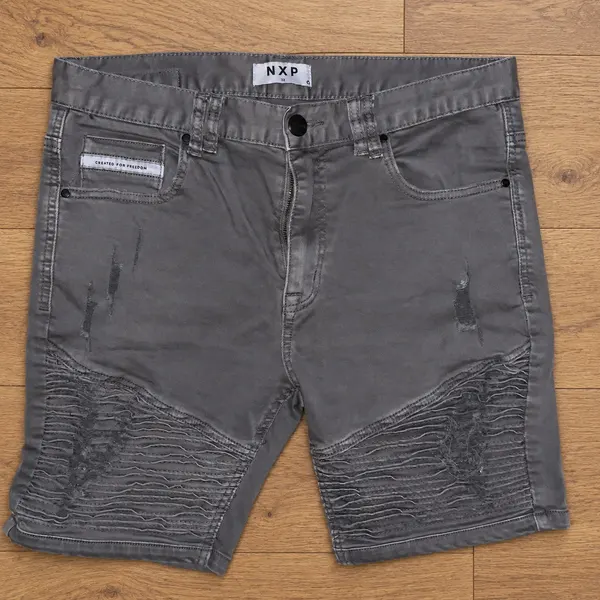 NXP Nena and Pasadena Grey Denim Biker Shorts Mens Size 32