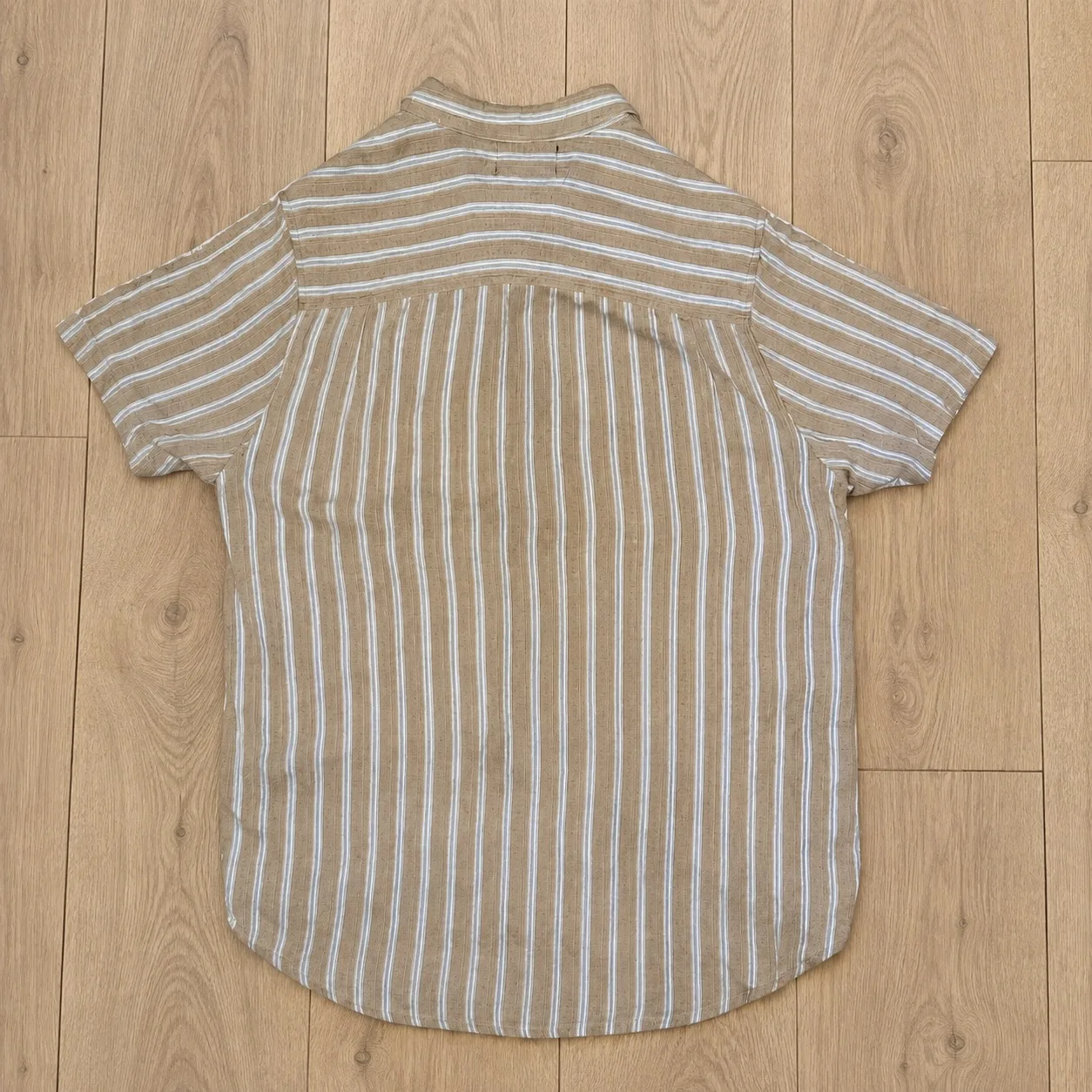 Rolla’s Striped Short Sleeve Shirt Men’s Large Beige Button Up – photo 2