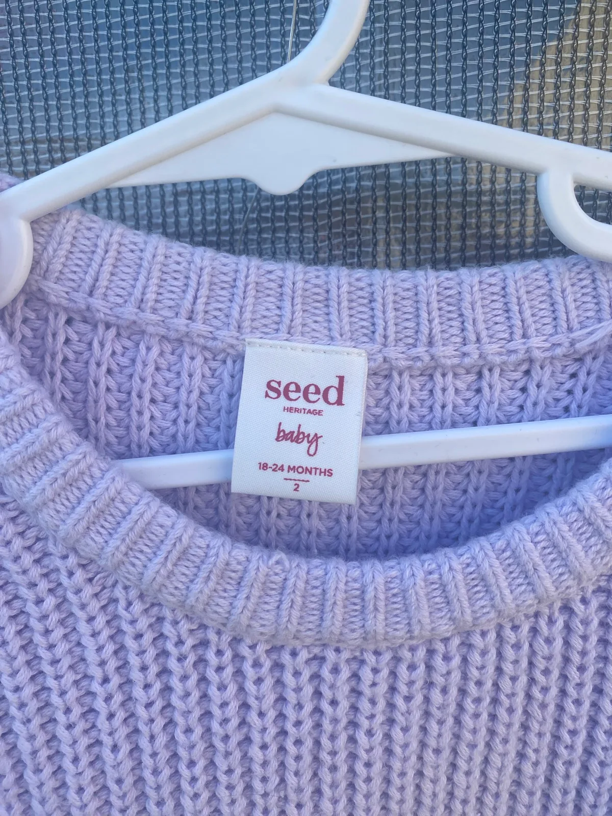 Seed Heritage girls purple cable knit crew neck pullover jumper. – photo 4