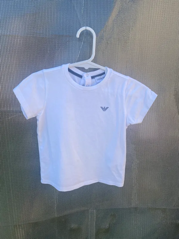 Emporia Armani Baby white short sleeve crew neck logo t-shirt 12 months