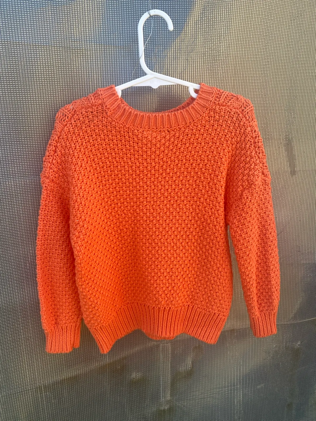 Seed Heritage girls orange cable knit crew neck pullover jumper. Size 3-4 years – photo 2