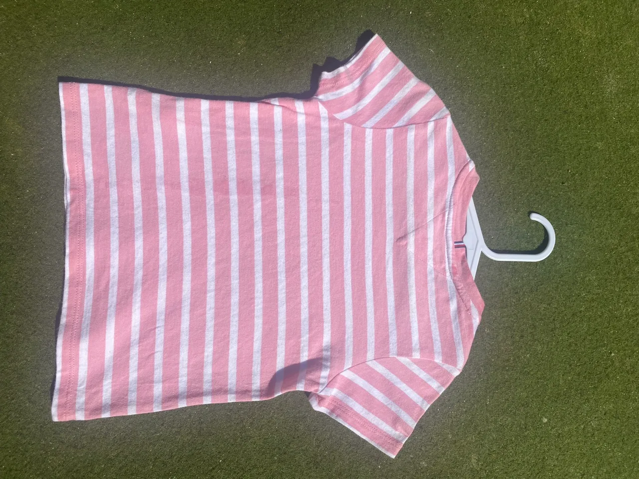 Tommy Hilfiger pink&white striped shorts sleeve crew neck t-shirt 2-3 years – photo 5
