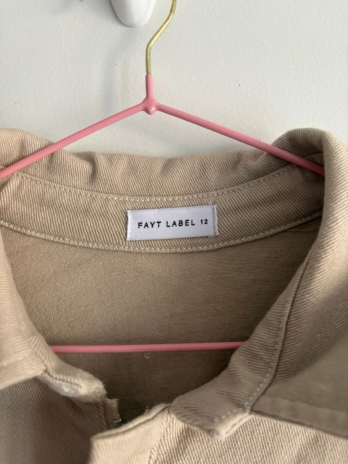 FAYT the Label Beige Collared Short Sleeve Dress  Pockets Elastic Waist Size  12 – photo 9