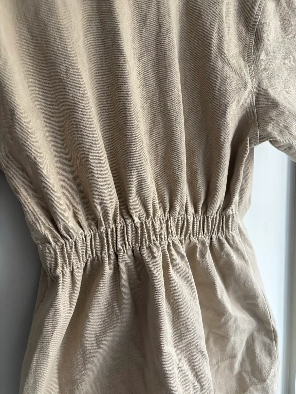 FAYT the Label Beige Collared Short Sleeve Dress  Pockets Elastic Waist Size  12 – photo 6