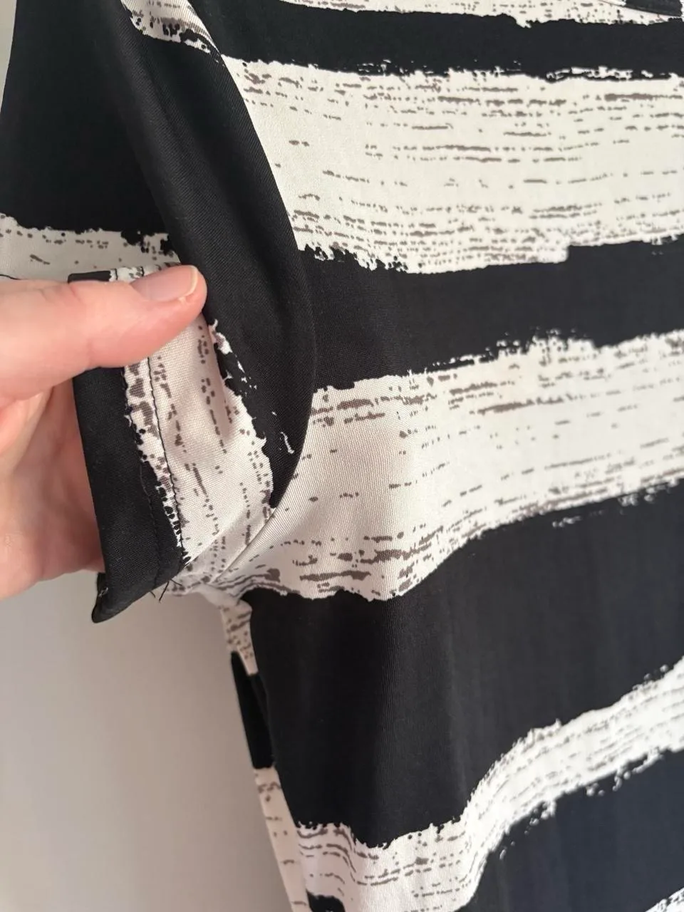 ICE Fashion Black & White Stripe Short Sleeve Round Neck Shift Dress XXL – photo 3