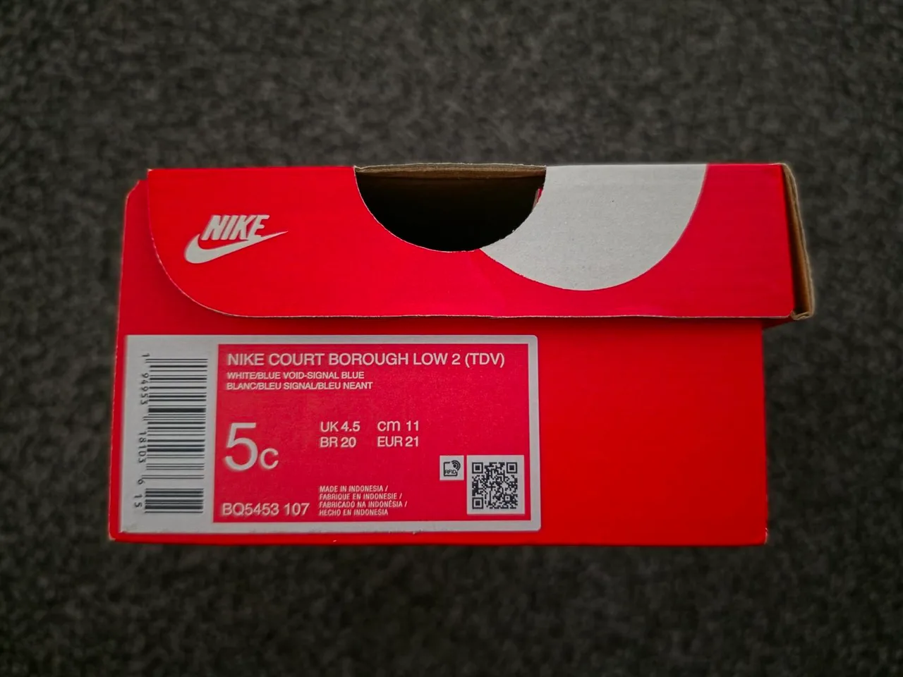 Nike Court Borough Low 2 TDV Kids Sneakers - Blue/White — photo 2