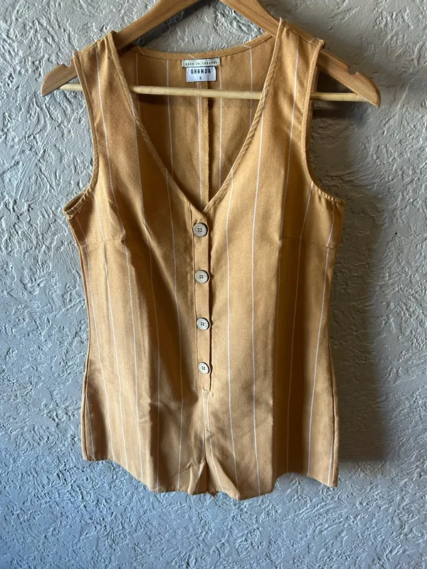 Ghanda tan/yellow striped playsuit
