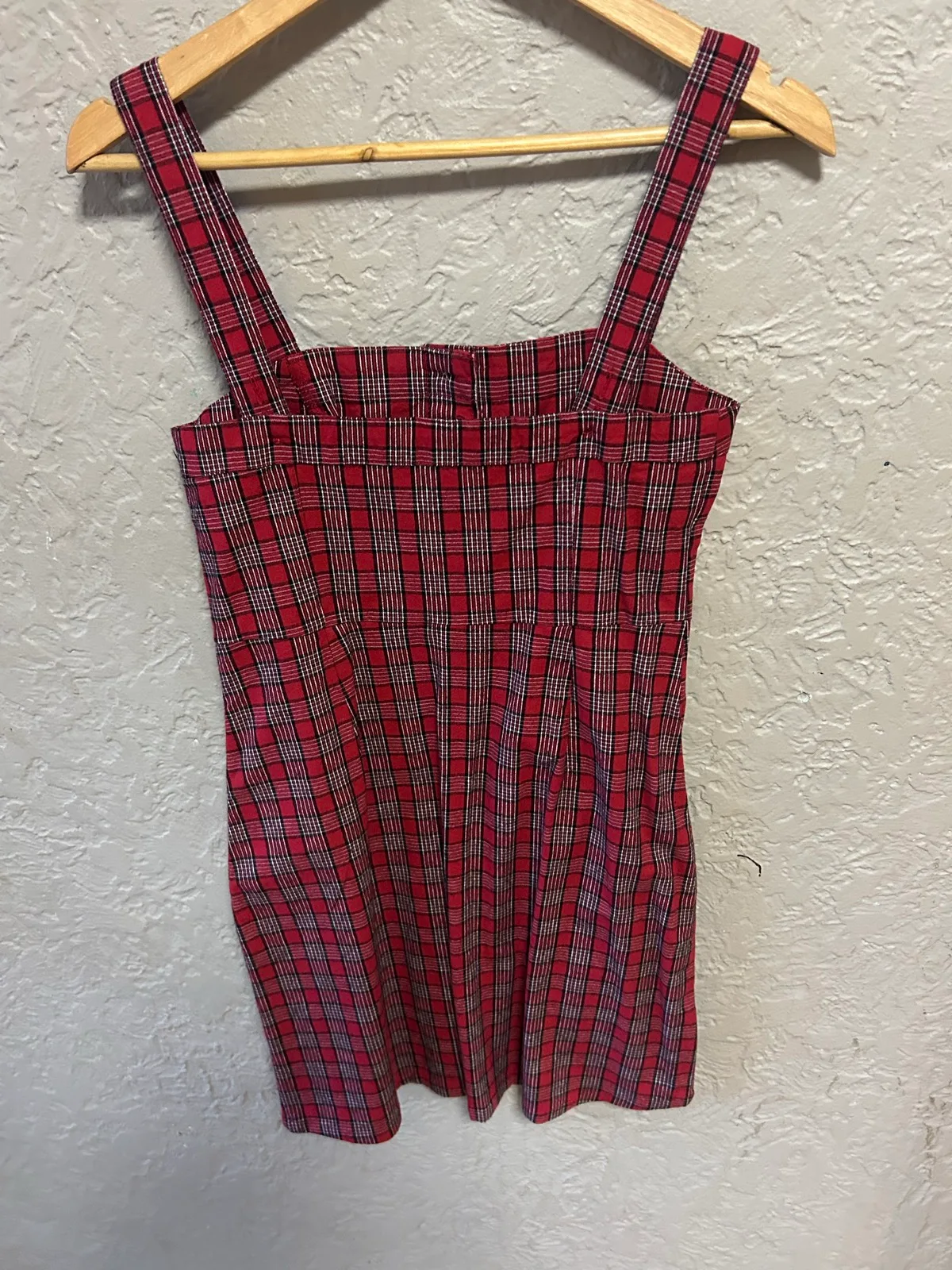 Hollister red plaid tank dress — photo 3