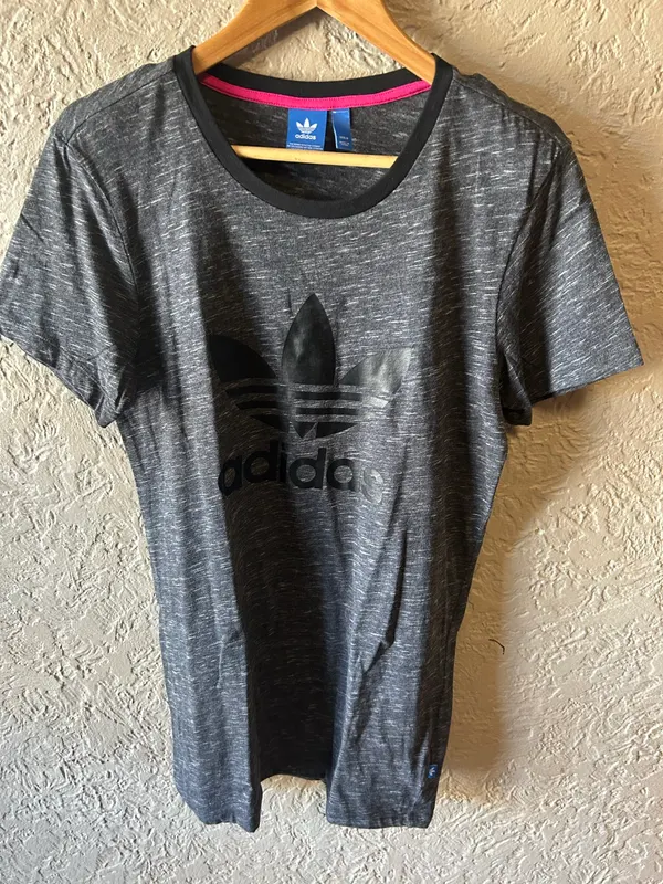 Adidas grey heathered trefoil tshirt dress
