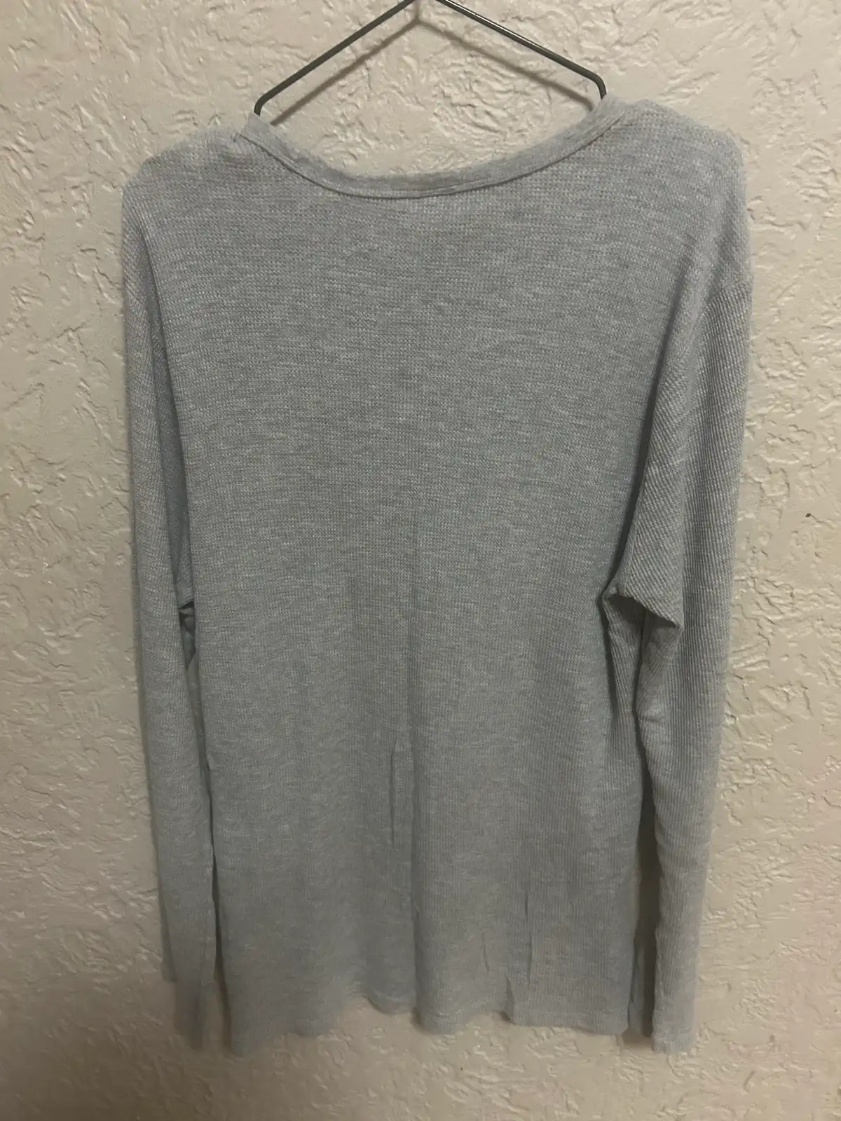 Men’s Maxx grey waffle knit Henley – photo 4