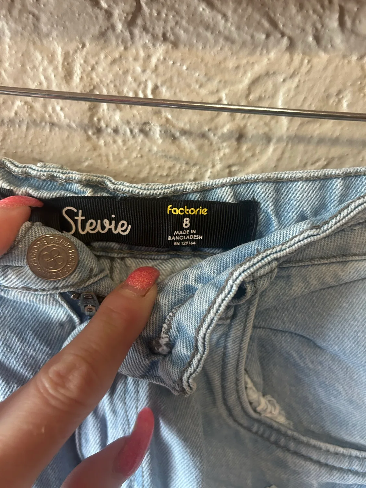 Stevie/Factorie blue denim distressed shorts – photo 2
