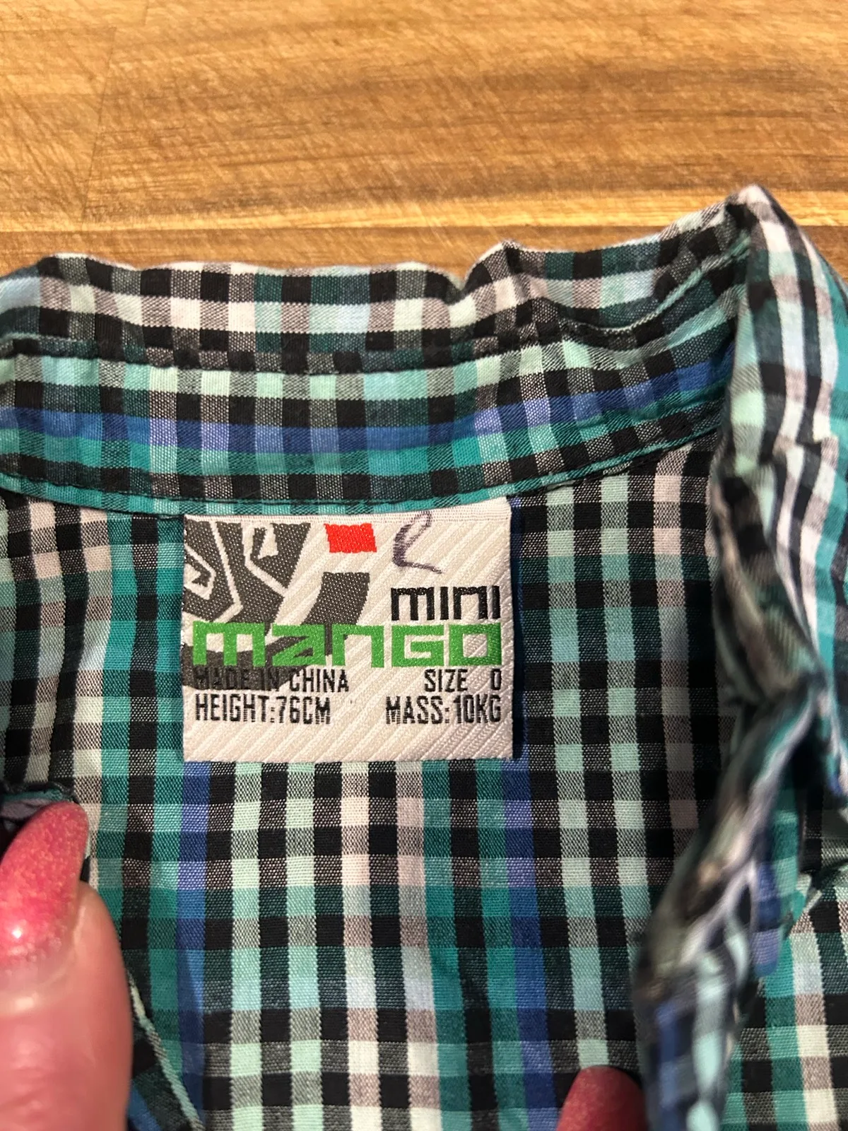Mini mango blue/green baby boy shirt – photo 4