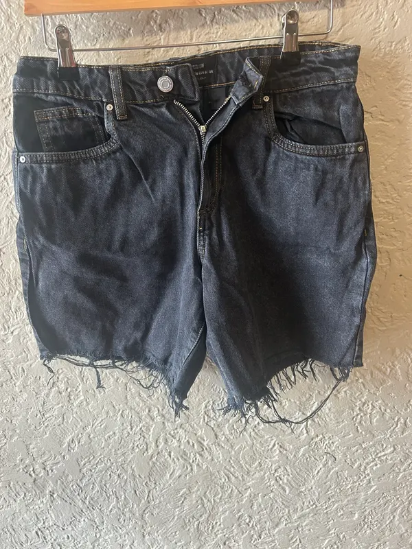 Cotton on black denim relaxed shorts