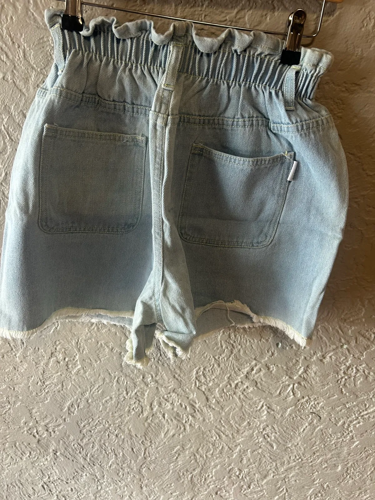 Ghanda light blue denim Paperbag shorts – photo 3