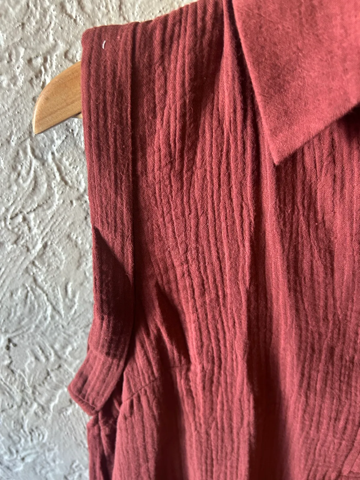 Sassy hill fashion red/brown sleeveless shirt dress – photo 2