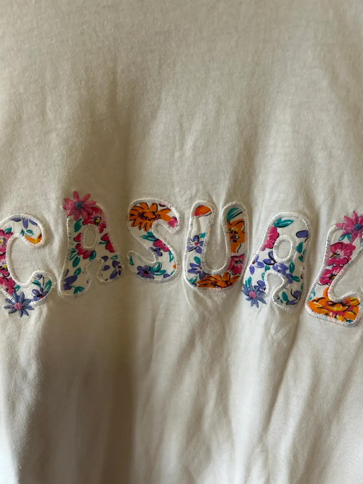 White floral embroidered cotton tee – photo 2