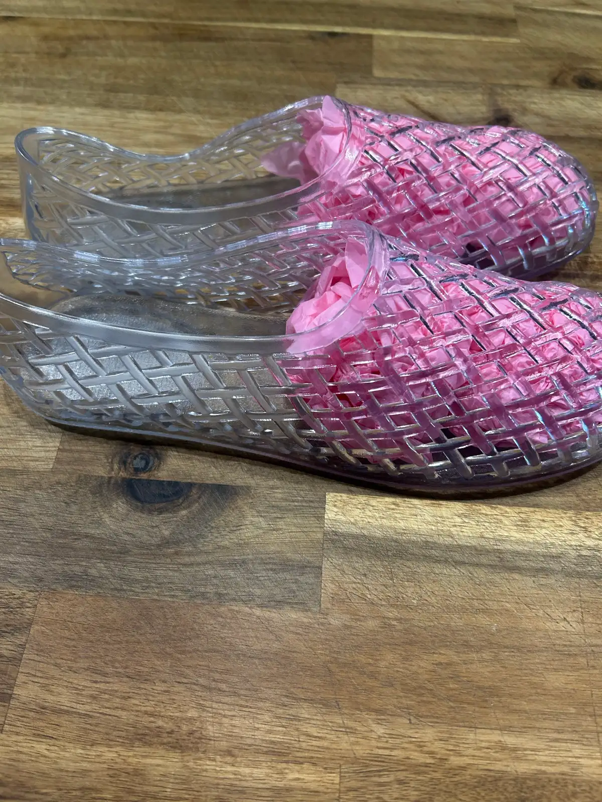 Women’s clear woven plastic flats – photo 2