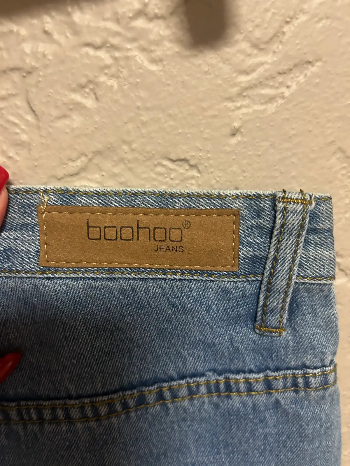 Boohoo blue denim cuffed shorts – photo 4