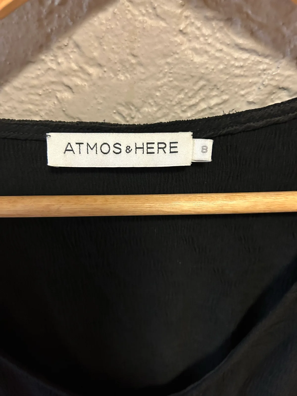 Atmos and here black smocked long sleeve dress — photo 3