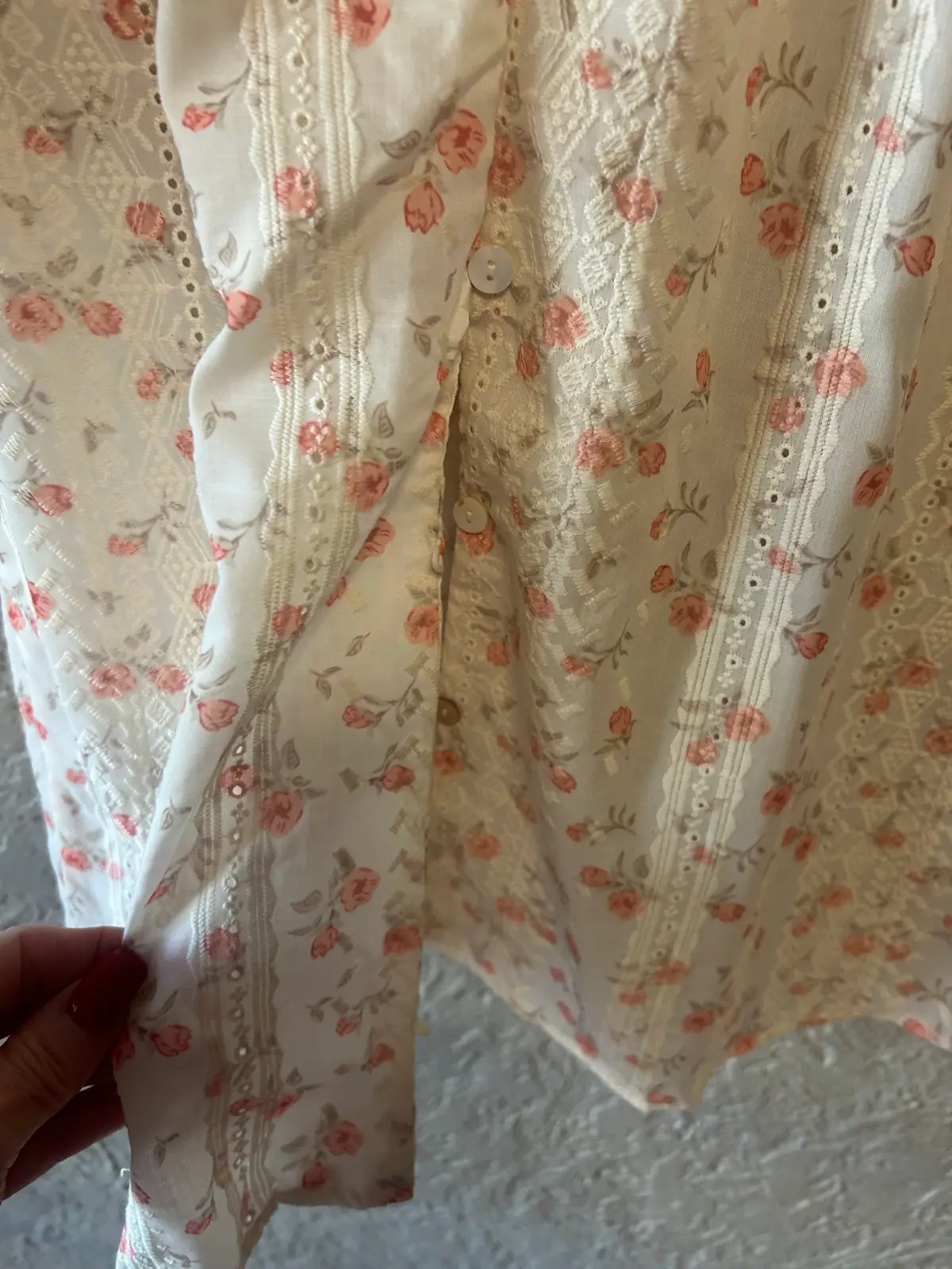 Shein pink/cream floral peasant blouse – photo 3