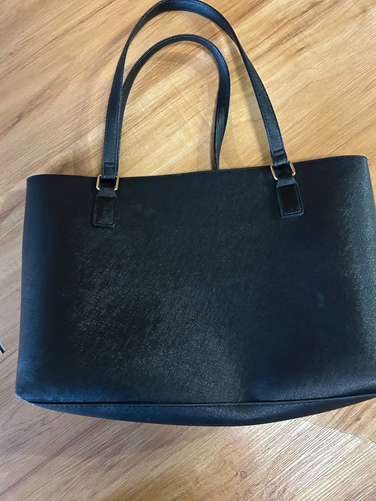 Black faux leather tote bag – photo 3