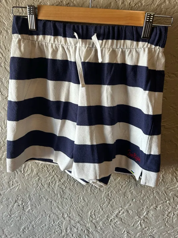 Sportsgirl navy/white striped terry shorts