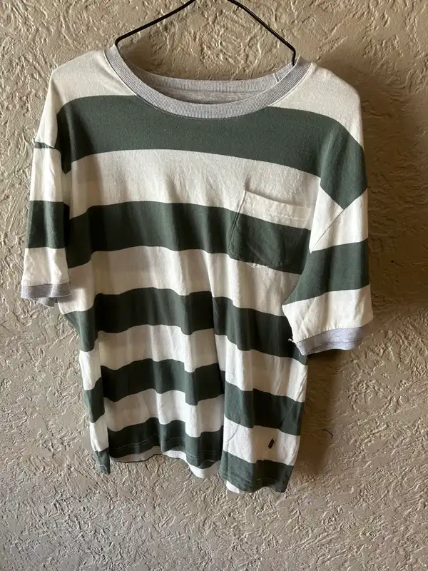 Men’s Dan John green/white striped tee
