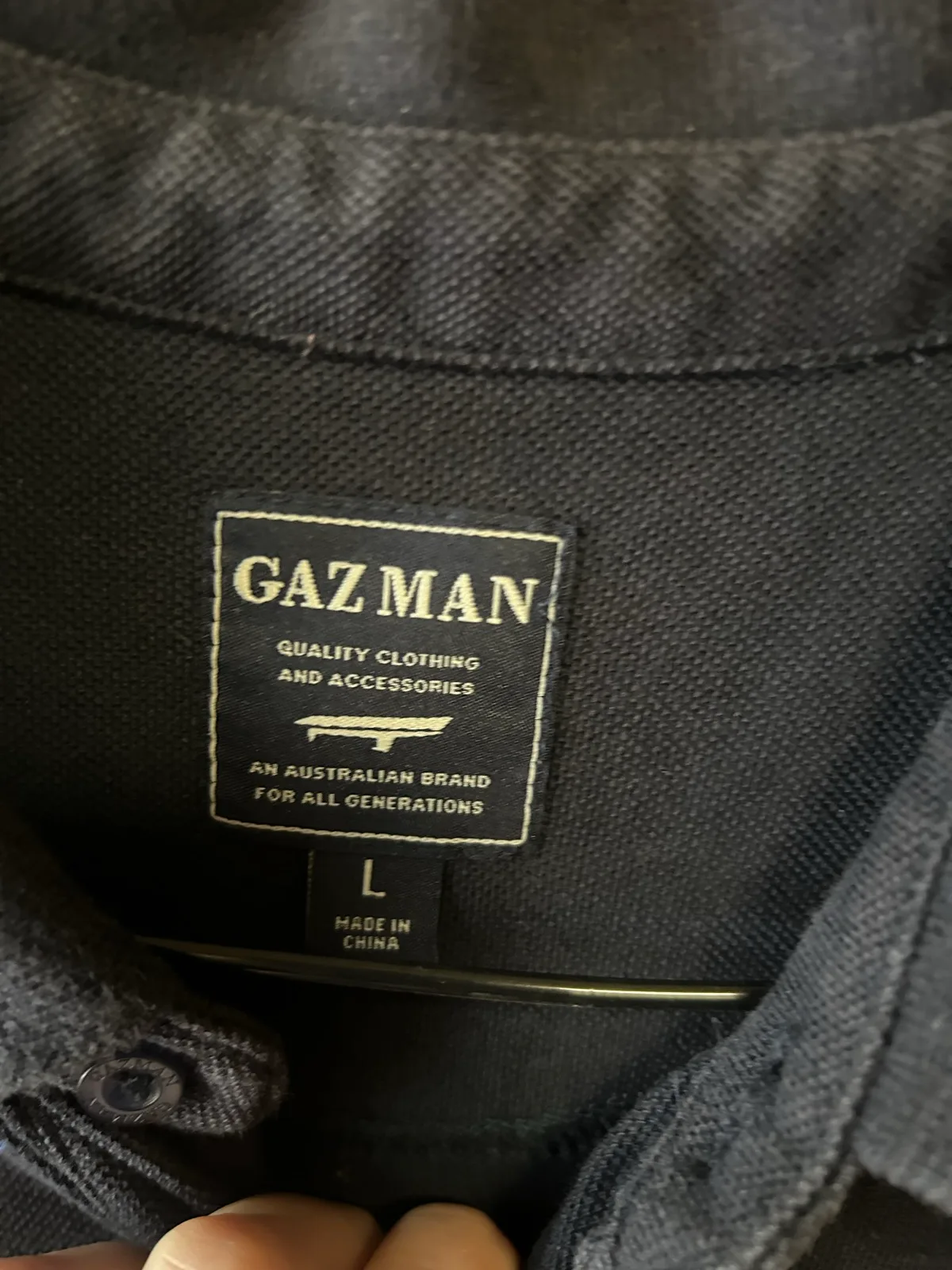 Men’s Gazman navy spotted polo shirt – photo 4