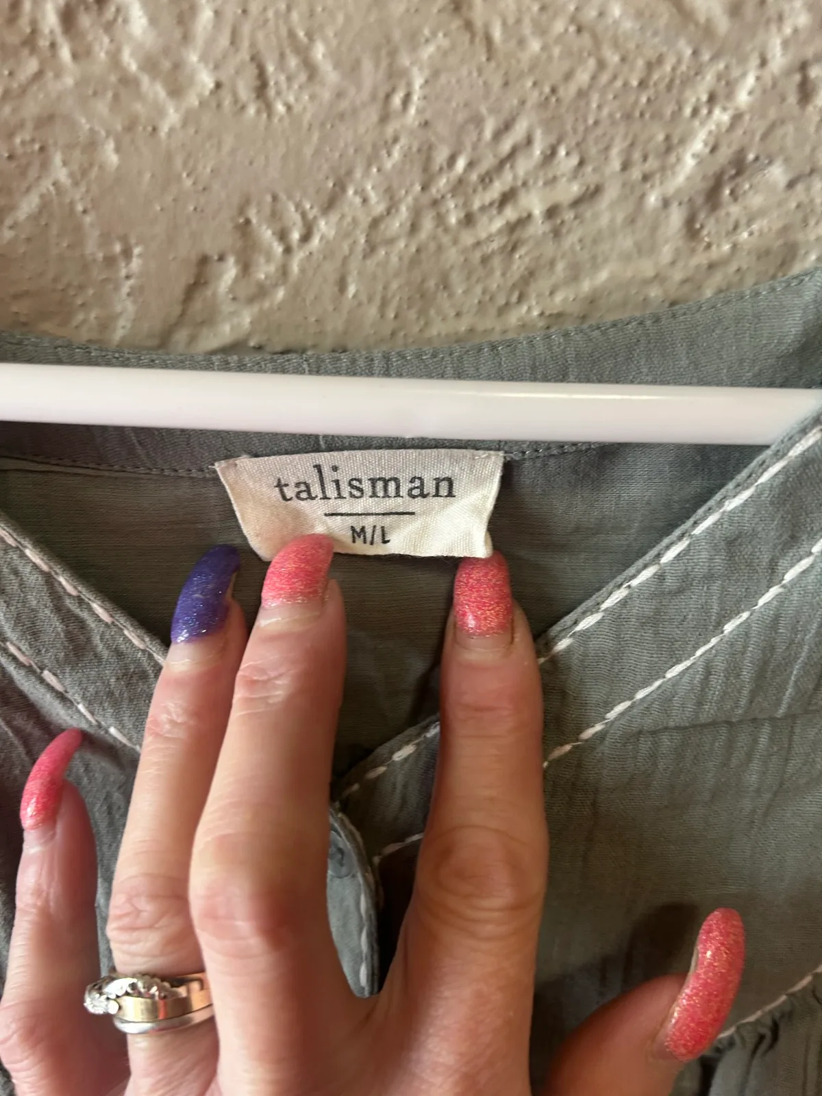 Talisman green cotton long sleeve blouse – photo 4